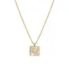 Wholesale PVD Coated Real Gold Plated Circle Letter Butterfly Titanium Steel Simple Style Waterproof Non Tarnish Necklace
