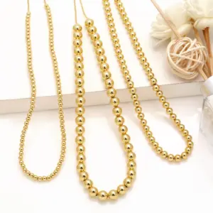 Wholesale Vintage Style Round Copper Plating 18k Gold Plated Necklace