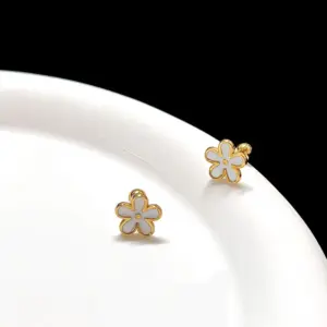 Gold Flower-shaped Ear Bone Stud (single Piece)