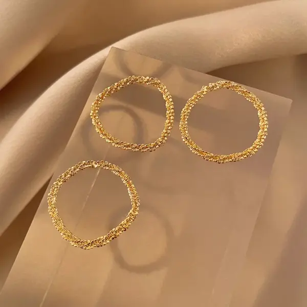 Wholesale Simple Style Solid Color Titanium Steel Plating Gold Plated Rings