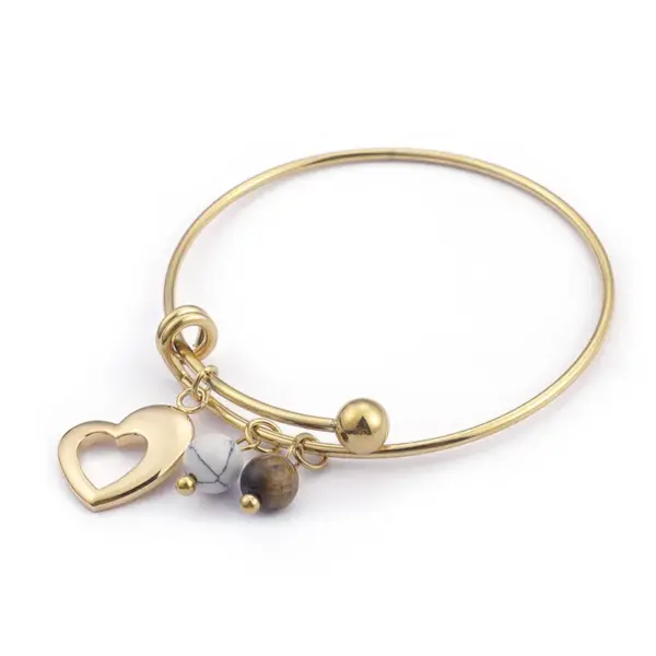 Wholesale PVD Coated 18K Gold Plated Heart Stainless Steel Waterproof Non Tarnish 304 Stainless Steel