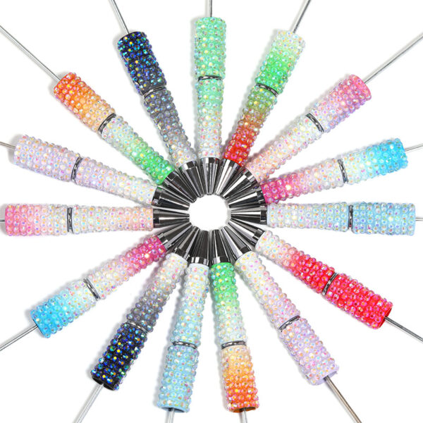 Wholesale New full-diamond bead pen, high-value gradient resin bead pen, DIY creative handmade rhinestone bead pen