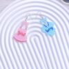 Wholesale Cross-border new blingbling pink blue clothes asymmetric acrylic earrings bow cute earrings