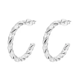 Twisted 30mm Steel Earrings