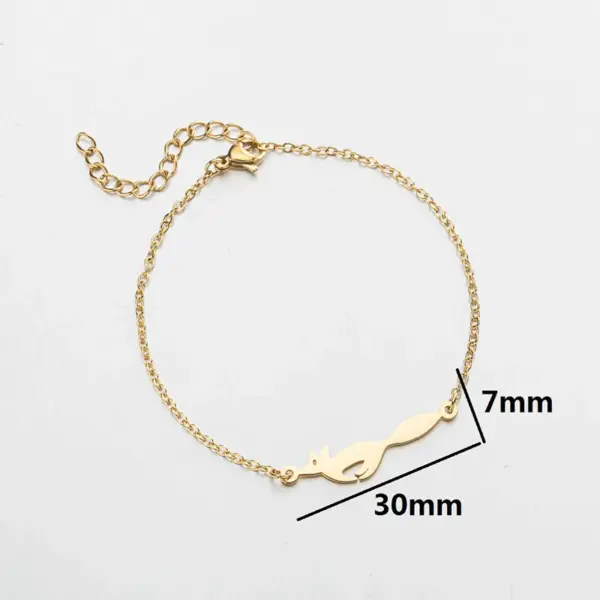 Wholesale PVD Coated 18K Gold Real Gold Plated Letter Fox Horse 201 Stainless Steel Cute Waterproof Non Tarnish 201 Stainless Steel Bracelets