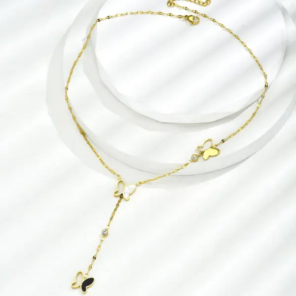 PVD Coated Real Gold Plated 14K Gold Butterfly 304 Stainless Steel Fashion Waterproof Non Tarnish 304 Stainless Steel