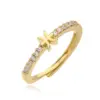 Wholesale Copper 18K Gold Plated IG Style Hip-Hop Simple Style Plating Inlay Constellation Zircon Adjustable Ring