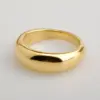 Wholesale PVD Coated Real Gold Plated 18K Gold Solid Color Stainless Steel Simple Style Waterproof Non Tarnish Rings