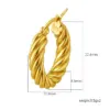 Wholesale Luxurious Stainless Steel Twisted Huggie Earrings For Women Gold Plated Round Fashionable Versatile Ear Jewelry