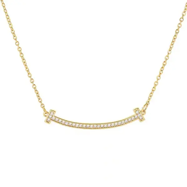 Wholesale PVD Coated Real Gold Plated Smile Face Stainless Steel Modern Style Waterproof Non Tarnish Necklace