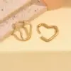 Wholesale Real Gold Plated Heart Shape 304 Stainless Steel Casual Simple Style Waterproof Non Tarnish Earrings