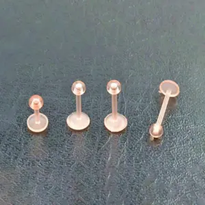 Flesh-colored Round Head Lip Stud / 1.2x10x3mm