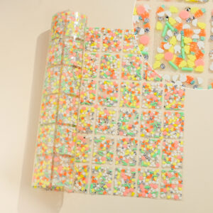 10 white orange red yellow orange rabbit head carrot style / Geometric special-shaped resin hot-melt adhesive tape [whole piece 24*40cm, small square 3*4cm]