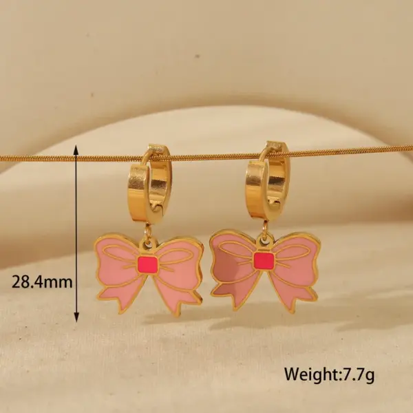 Wholesale Jewelry Romantic Heart Shape Flower Bow Knot 304 Stainless Steel 18K Gold Plated Exy Plating Bracelets Earrings Necklace