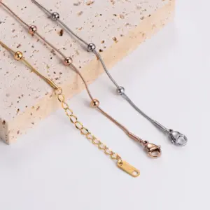 Wholesale PVD Coated 18K Gold Plated Rose Gold Plated Ball Stainless Steel Elegant Luxurious Waterproof Non Tarnish 304 Stainless Steel Bracelets