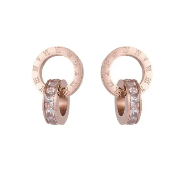 PVD Coated Real Gold Plated Letter Heart Shape Flower 304 Stainless Steel Sweet Waterproof Non Tarnish Plating Ear Studs