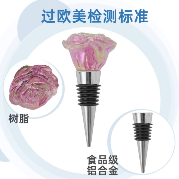 Wholesale Rose Wine Stopper Wine Silicone Red Wine Bottle Stopper