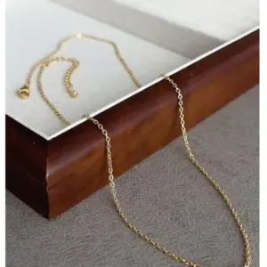17. Flat Cross Chain 45 6cm Gold / Titanium Steel/Polishing/Furnace Vacuum Plating 18K Gold