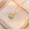 Titanium Steel Zircon Flower Necklace Women's Fashion Jewelry Bohemian Style Micro-Paved Small Batch Design Luxury Aesthetic