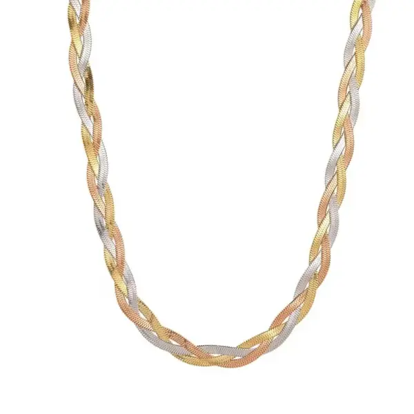 Wholesale Jewelry Fashion Twist 304 Stainless Steel 18K Gold Plated Rose Gold Plated Plating Stainless Steel Jewelry Sets