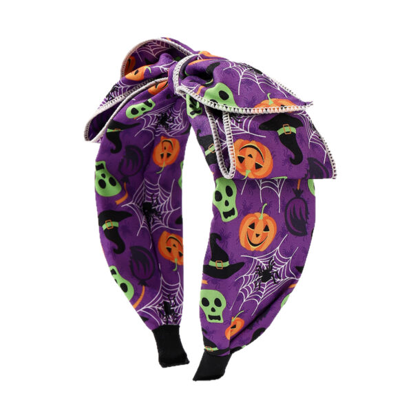 Wholesale Fabric Halloween Bow Wide Brim Headband