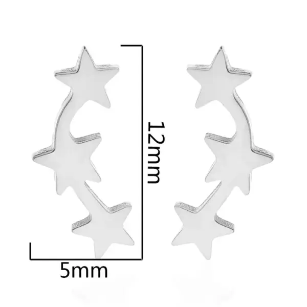 Wholesale PVD Coated 18K Gold Real Gold Plated Star 304 Stainless Steel Simple Style Korean Style Waterproof Non Tarnish Ear Studs