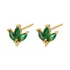 Retro Geometric Green Gemstones Diamond Copper Earrings Wholesale Nihaojewelry