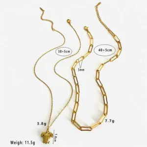 Main Image Pin Chain Turtle Two-Piece Set