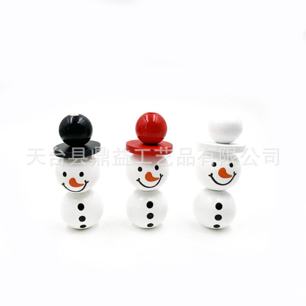 Wholesale Christmas Wooden Beads Snowman Beads