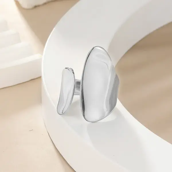 PVD Coated 14K Gold Plated Geometric 304 Stainless Steel Simple Style Commute Waterproof Non Tarnish Open Rings