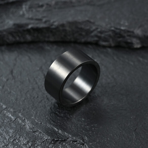 oly-f10cb6e7a7c609c69f47c87878dd842c Wholesale 10mm Wide Simple Inner and Outer Flat Matte Brushed Titanium Steel Ring Retro Sier Men's Trendy Hip-Hop Ring Bracelet