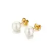 Wholesale PVD Coated 18K Gold Plated Geometric Titanium Steel Korean Style Waterproof Non Tarnish Earrings Ear Studs