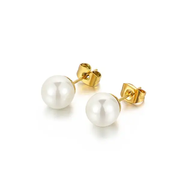 Wholesale PVD Coated 18K Gold Plated Geometric Titanium Steel Korean Style Waterproof Non Tarnish Earrings Ear Studs