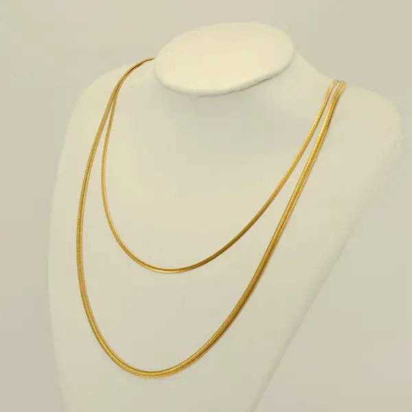 PVD Coated 18K Gold Plated Geometric Stainless Steel Basic Waterproof Non Tarnish 304 Stainless Steel Necklace