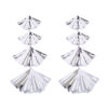Wholesale European and American New Alloy Multi-layer Earrings Women's Exaggerated Design Sense Fan-shaped Distinctive Earrings Simple High Quality Ear Jewelry