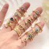 Wholesale Devil's Eye Ring Gold-Plated Copper Unique Jewelry For Women Open Bracelet Simple Suitable For Dates
