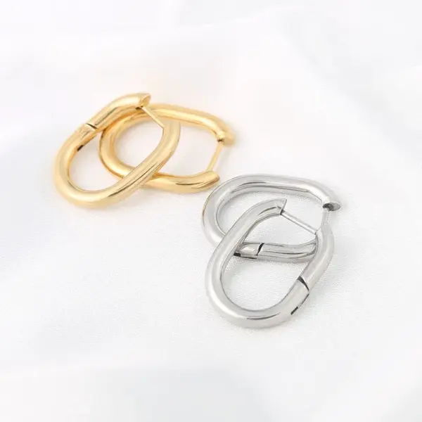 Single Fashion U Shape Stainless Steel Plating Earrings