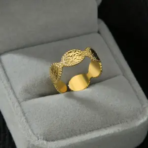 Wholesale New Gold Oval Simple Stainless Steel Ring
