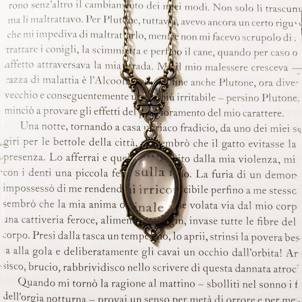Wholesale Cross-border foreign trade Amazon enlarge necklace steampunk necklace book lovers gift factory direct sales