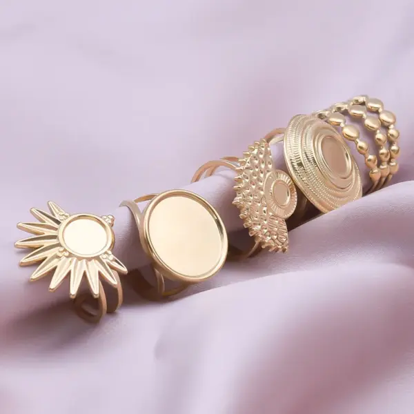 Wholesale PVD Coated Real Gold Plated 18K Gold Geometric 304 Stainless Steel IG Style Simple Style Waterproof Non Tarnish Open Rings