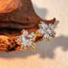Wholesale PVD Coated Real Gold Plated 18K Gold Flower 304 Stainless Steel Retro Classic Style Waterproof Non Tarnish Ear Studs