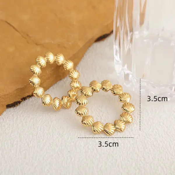 Wholesale Style Stainless Steel Simple Leaf-Shapepd Stud Earrings Bow Love Heart Stud Earrings Exaggerated Metallic Non-Fading Big Ear Ring