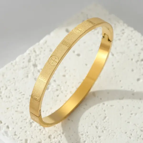 Wholesale Retro Symbol Titanium Steel Bangle In Bulk