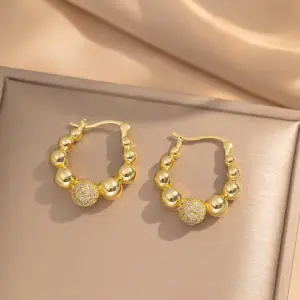 248 Gold Beanie Earrings