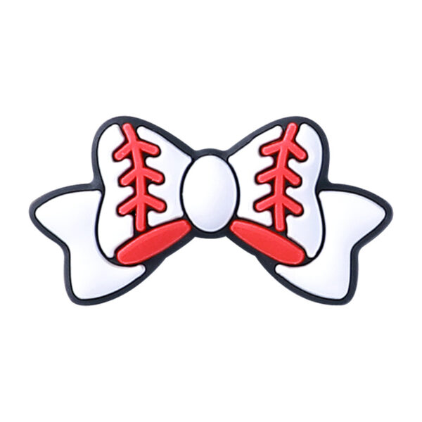 Wholesale Baseball and basketball pattern bow silicone beads