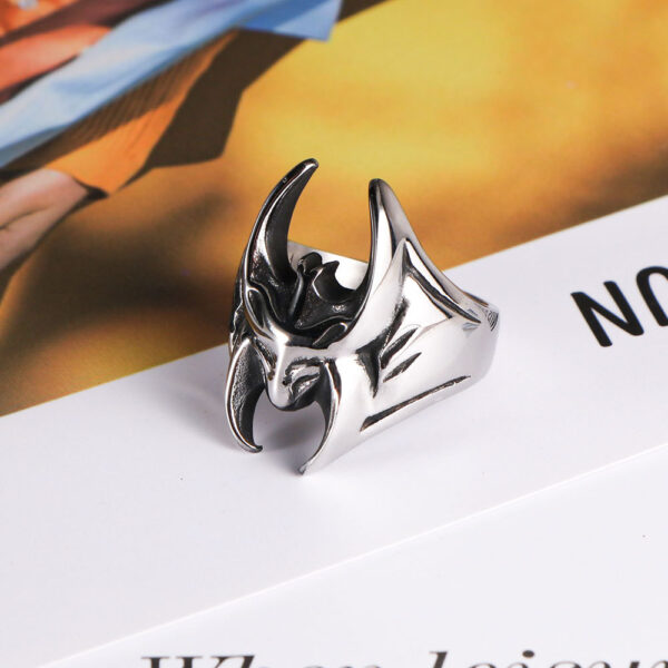 Wholesale Cross Border Retro Batman Titanium Steel Ring Personality Hip Hop Stainless Steel Ring in stock Wholesale SA1195