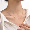 PVD Coated Real Gold Plated Solid Color 304 Stainless Steel Sweet Waterproof Non Tarnish 304 Stainless Steel Necklace