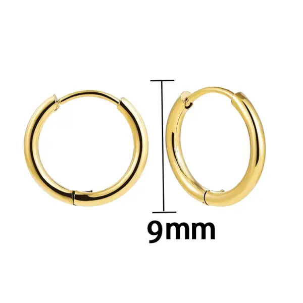 1 Pair Classic Style Solid Color Plating Stainless Steel Hoop Earrings