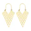 Wholesale PVD Coated Triangle Titanium Steel Exaggerated Waterproof Non Tarnish 304 Stainless Steel Earrings