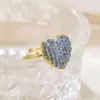 Wholesale PVD Coated 18K Gold Plated Real Gold Plated Heart Shape 304 Stainless Steel Vintage Style Waterproof Non Tarnish Open Rings